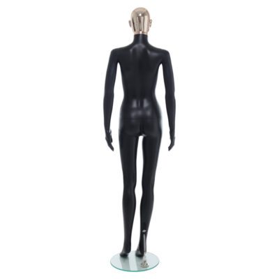 R356RG - Ladies Mannequin - Black with Rose Gold Head - Back View