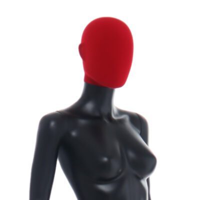 R356RP - Ladies Mannequin - Black with Red Pile Head