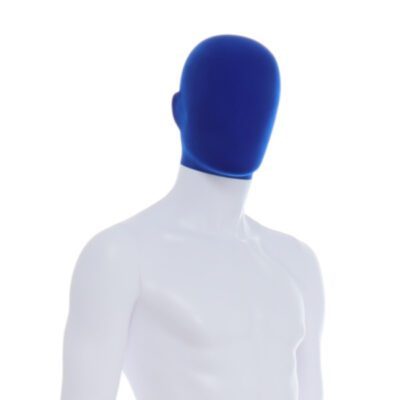 R357BP - Mens Mannequin - White with Blue Pile Head