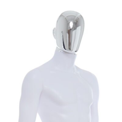 R357CH - Mens Mannequin - White with Chrome Head