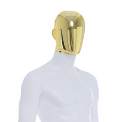 R357GD - Mens Mannequin - White with Gold Head