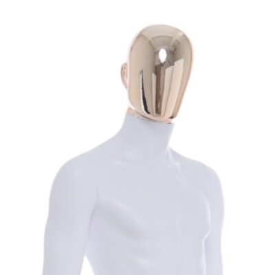 R357RG - Mens Mannequin - White with Rose Gold Head