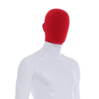 R357RP - Mens Mannequin - White with Red Pile Head