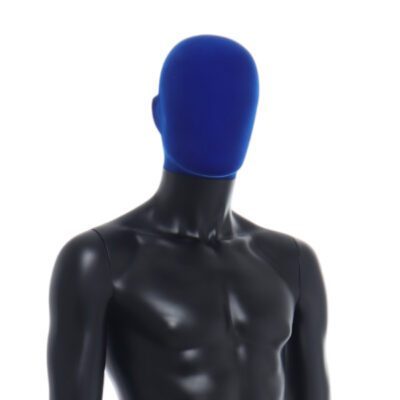 R358RP - Mens Mannequin - Black with Blue Pile Head