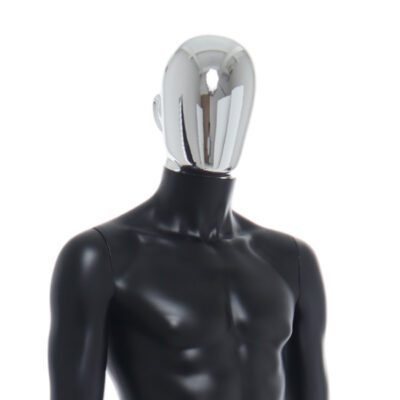 R358CH - Mens Mannequin - Black with Chrome Head