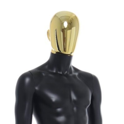 R358GD - Mens Mannequin - Black with Gold Head