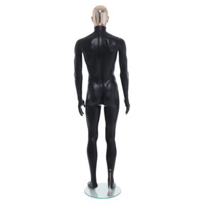 R358RG - Mens Mannequin - Black with Rose Gold Head - Back View