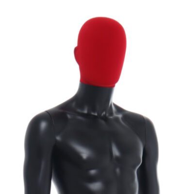 R358RP - Mens Mannequin - Black with Red Pile Head